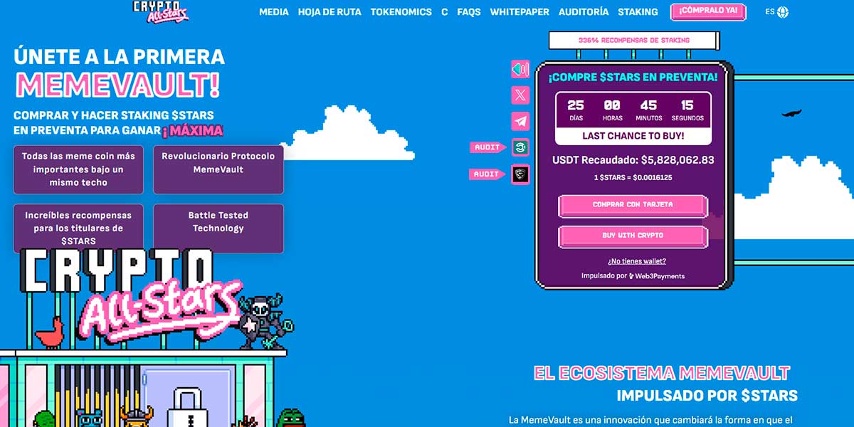 Página web oficial Crypto All-Stars