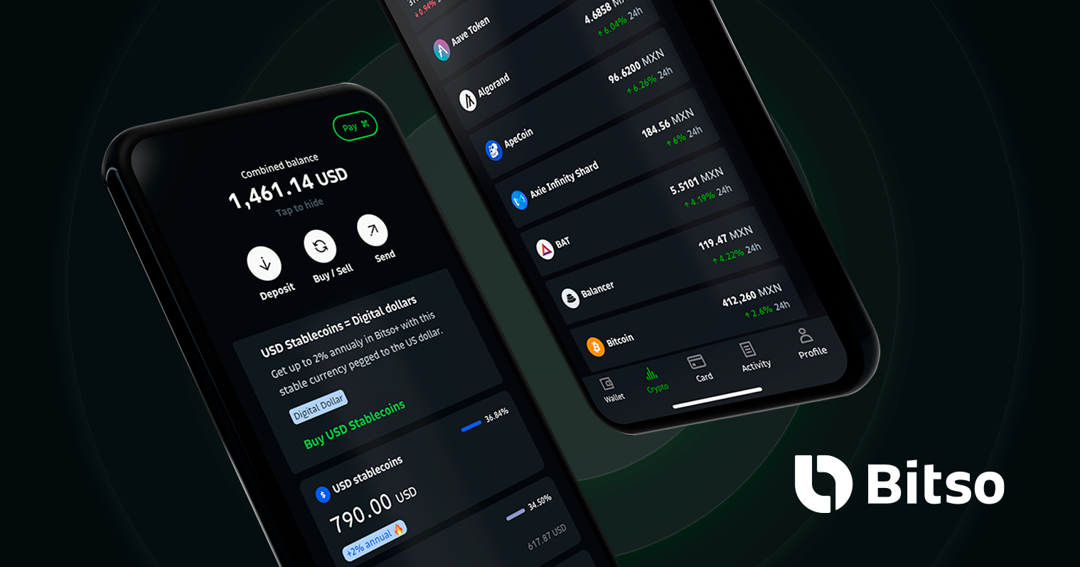 Bitso amplía su portafolio de Rendimientos con cuatro nuevas criptomonedas