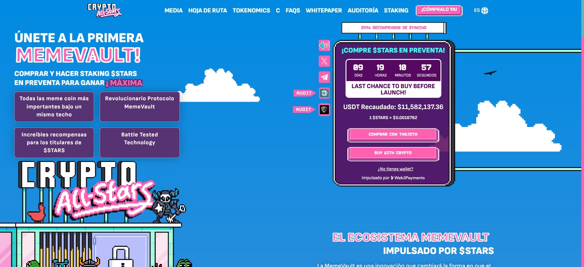 Página oficial Crypto All Stars Staking
