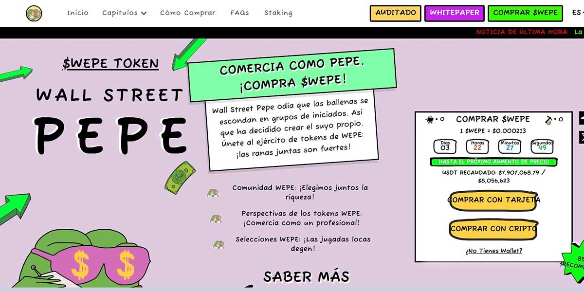 Página oficial Wall Street Pepe