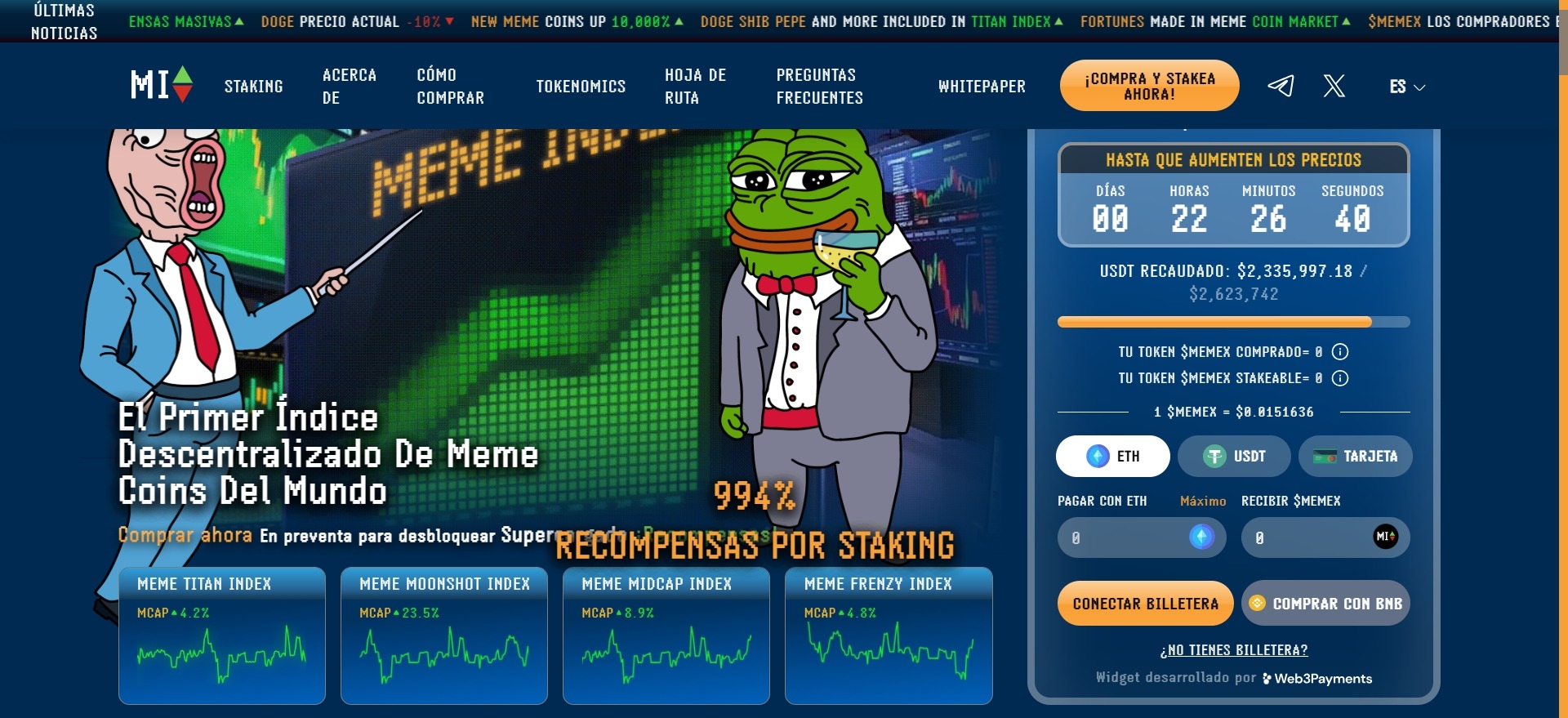 Página oficial de Meme Index