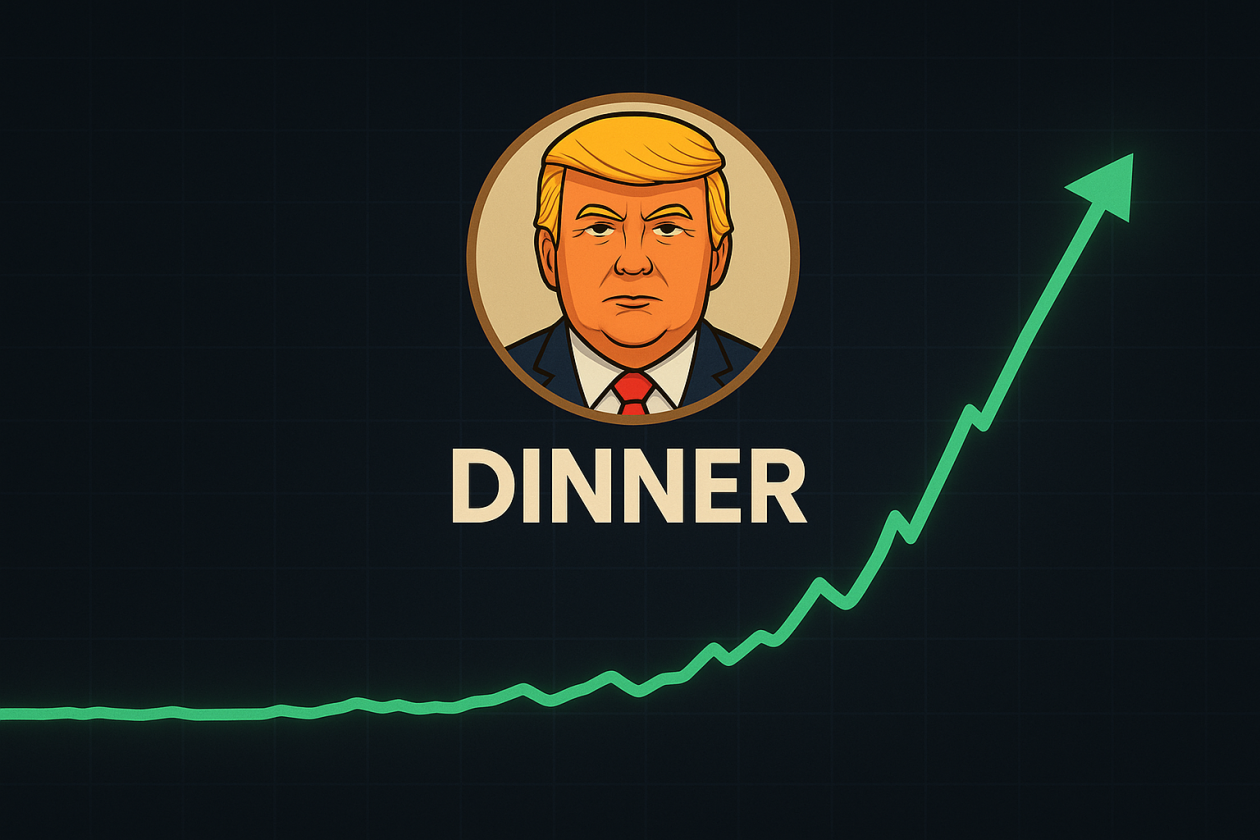 Memecoin ‘DINNER’ sube un 2.300% tras la cena con Trump
