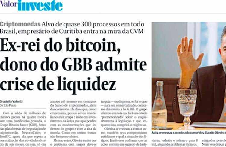 Cláudio Oliveira do GBB diz que empresas do grupo não têm liquidez para honrar com saques