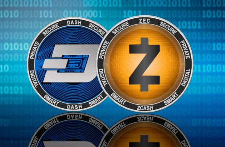 tokens de privacidade Zcash e Dash