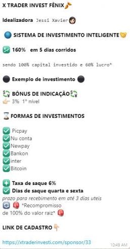 print do grupo da X Trader Invest Fenix