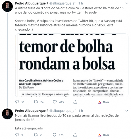 Pedro Albuquerque comenta a reportagem do Valor