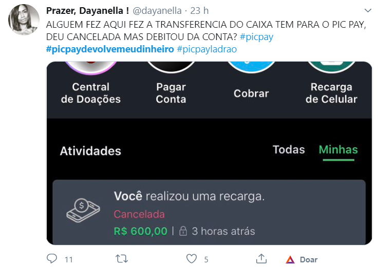 Usuários reclamam do PicPay no Twitter