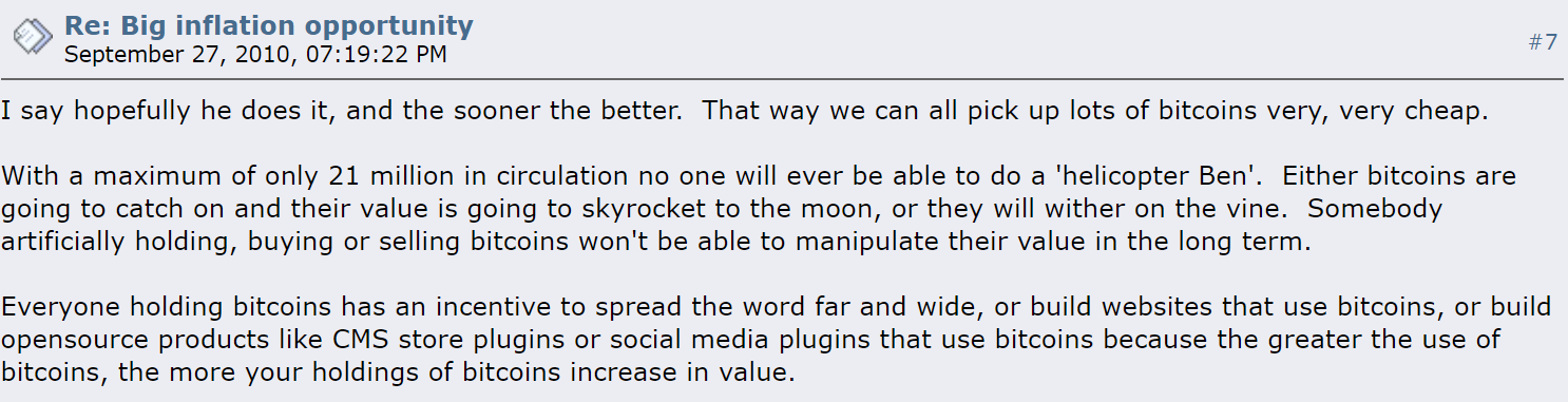 Bitcoin vai à lua ou vai desmoronar, disse um entusiasta há dez anos