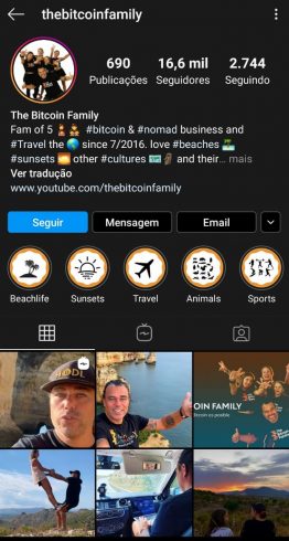 Família Bitcoin no Instagram