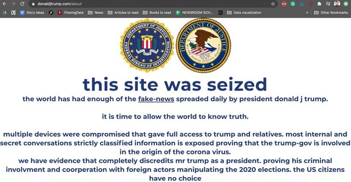Site da campanha de Trump