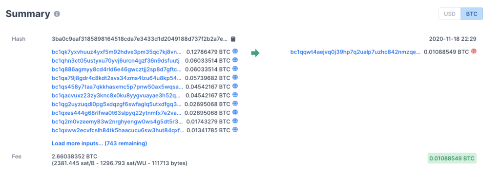 Transação de Bitcoin