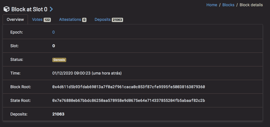 Bloco-gênese da ETH 2.0.