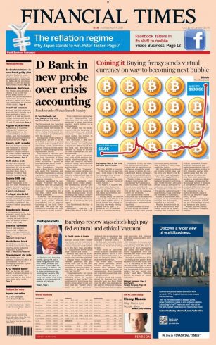 Matéria sobre Bitcoin no FT de 04/04/2013. Fonte: Financial Times