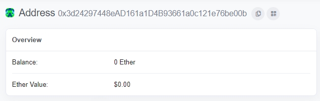 Carteira de Ethereum utilizada pelo chantagista. Fonte: Etherscan