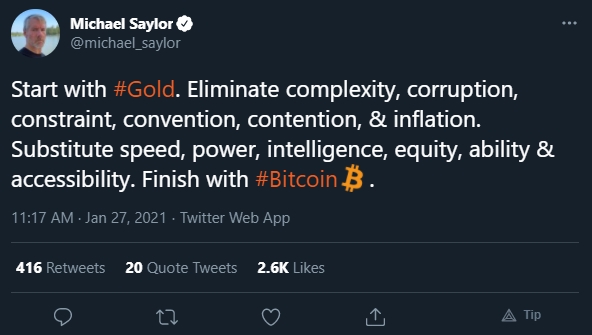 Michael Saylor opina sobre Bitcoin ser melhor que ouro