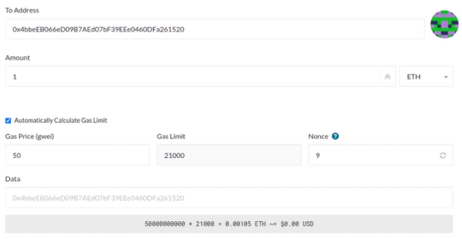 Substituição de uma transação de Ethereum