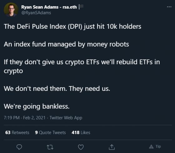 Ryan Sean fala sobre índices DeFi e ETF