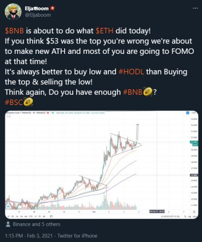 Trader faz previsão otimista sobre BNB