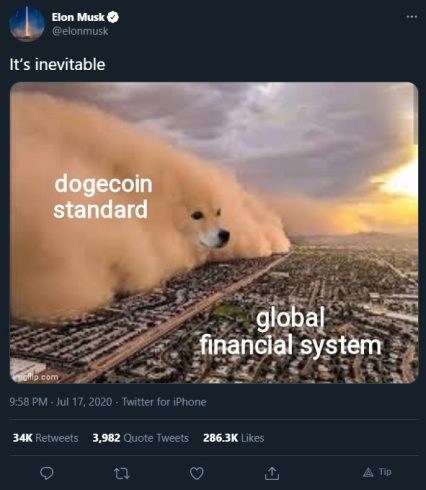 Dogecoin tomando o sistema financeiro global