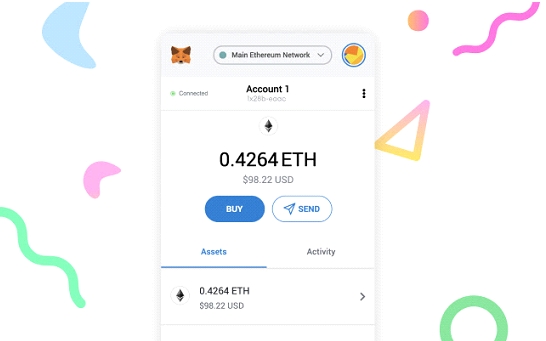 Interface da carteira MetaMask. Fonte: loja de extensões do Google