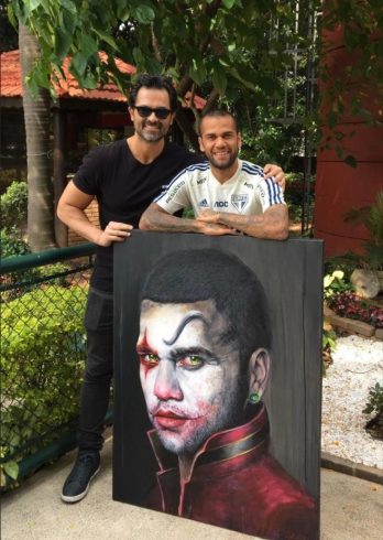 Pintura de Fernando Quevedo presenteada a Daniel Alves. Fonte: Fernando Quevedo