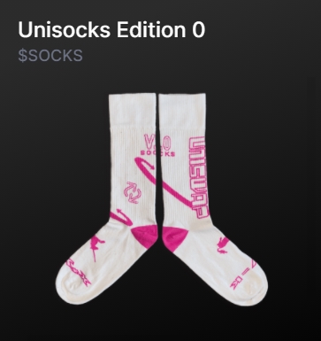 Imagem de um par de Unisocks. Fonte: Unisocks Exchange