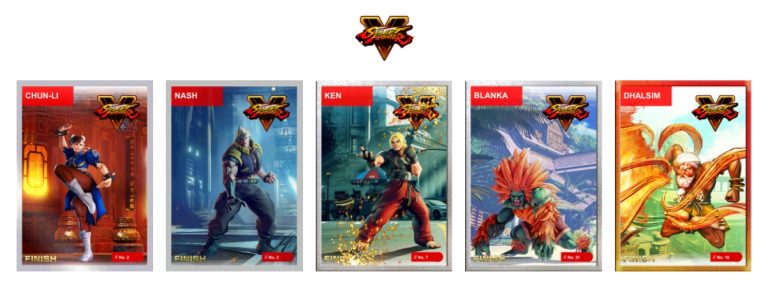 NFTs do Street Fighter 5. Fonte: streetfighter.cards