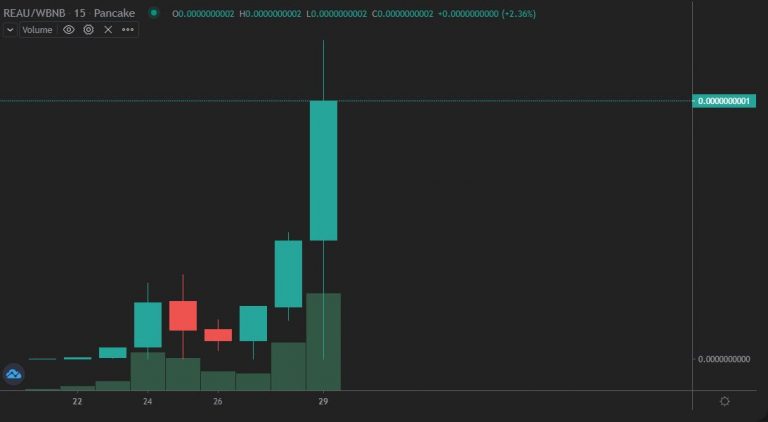 Gráfico de variação do Vira-Lata Finance (REAU) nas últimas 24 horas. Fonte: Unidex Beta