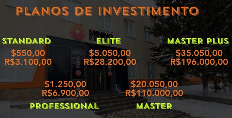 Tabela de investimentos. Fonte: Mining Express