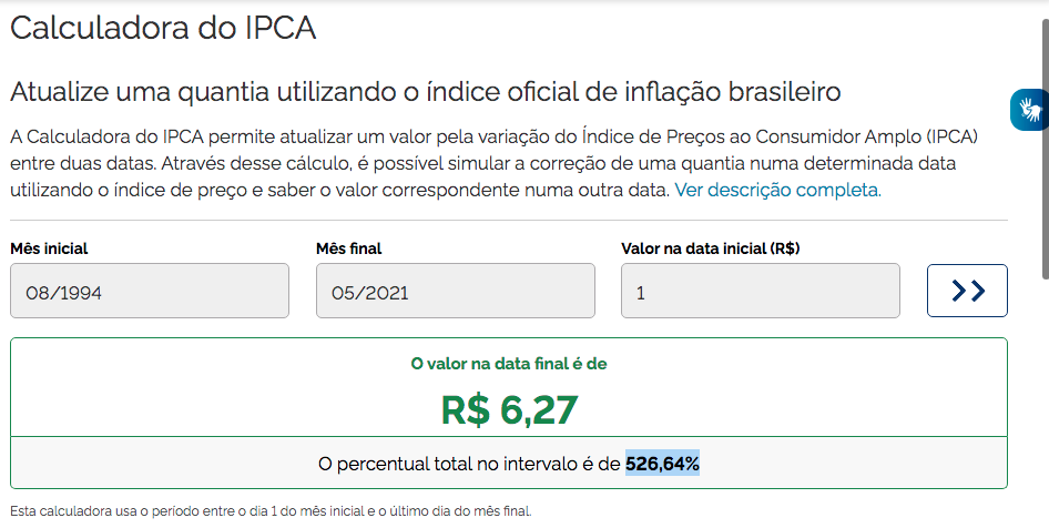 Calculadora do IPCA