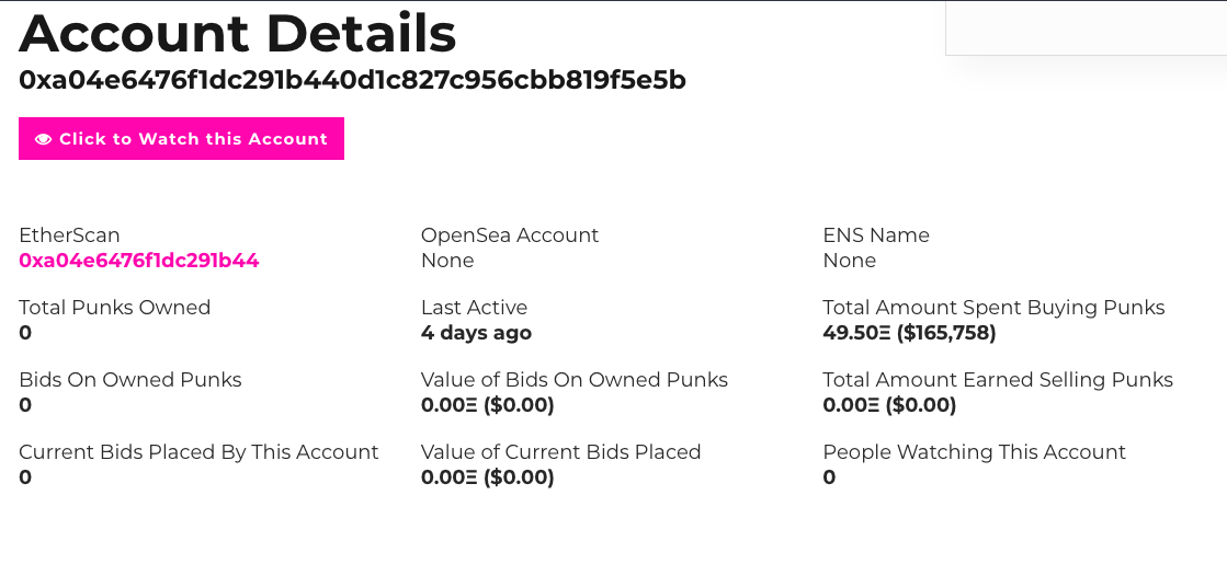 Compra do NFT realizada pela Visa. Fonte: Larva Labs.