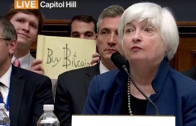 O primeiro contato de Janet Yellen com o BTC  atravs de uma piada.