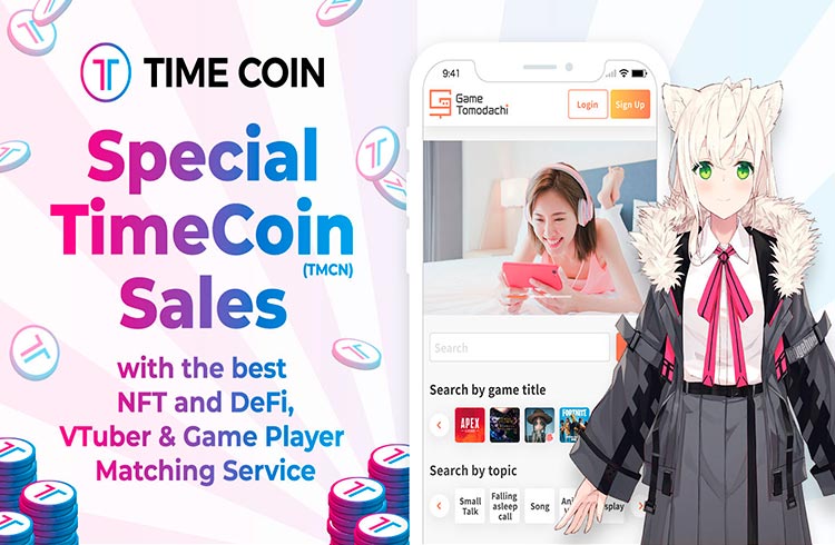 Vendas especiais do token TimeCoin (TMCN) com o melhor NFT e DeFi, VTuber e Streamers