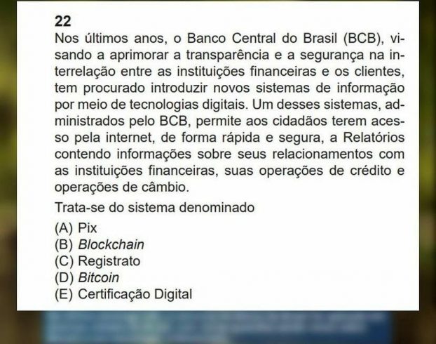 Questão 22 da prova para Agente de Tecnologia.