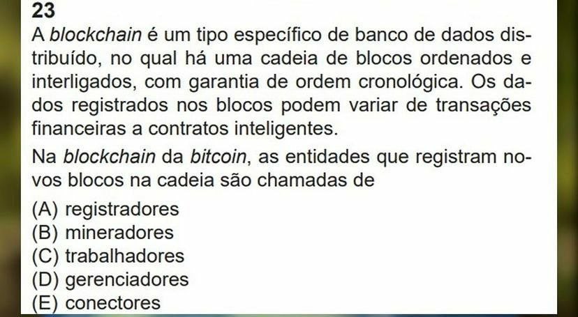 Questão 23 da prova B para Escriturário.