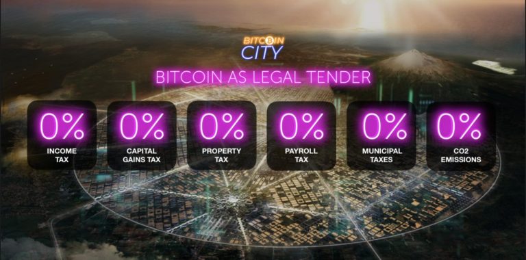 Bitcoin City terá isenção de tributos. Fonte: apresentação.