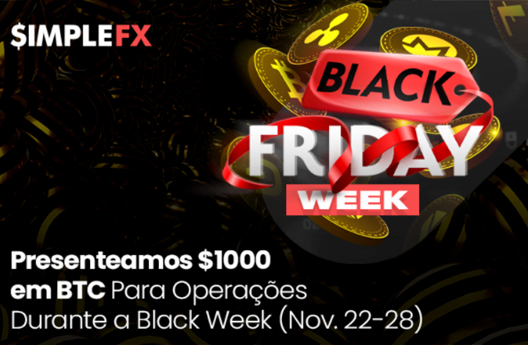 SimpleFX oferece até US$ 1.000 em BTC para operar durante a Black Week