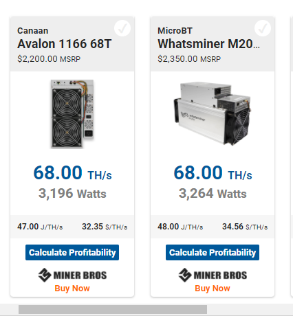 Hash rate comparison between machines.  Source: Twitter.