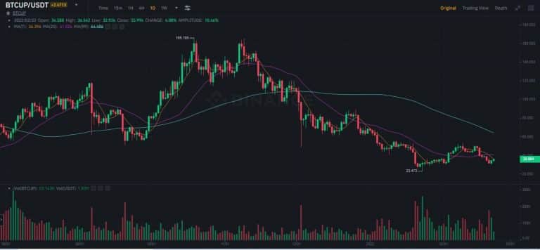 Gráfico de BTCUP. Fonte: Binance