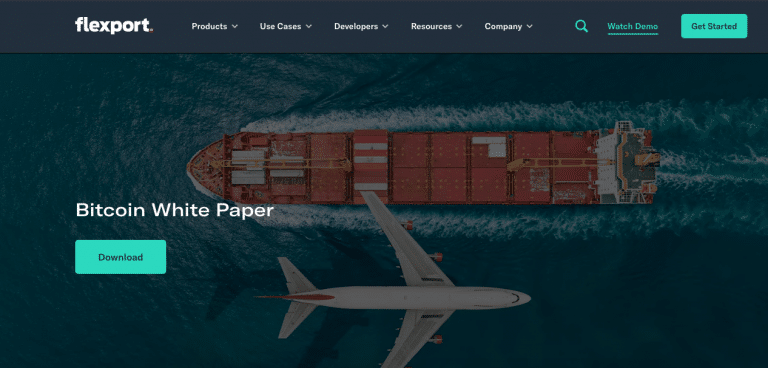 White paper do Bitcoin disponível no site da Flexport.