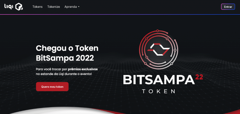 Página principal do token Bitsampa.