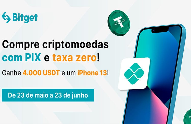 Bitget lança PIX com taxa zero, 5 dólares e iPhone 13 de prêmio