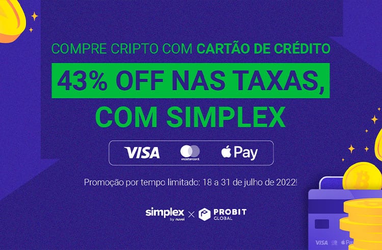 ProBit Global lança promoção em parceria com a Simplex e dá 43% OFF nas taxas para compra de criptomoedas