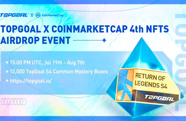 TopGoal e CoinMarketCap lançam airdrop com mais de R$ 500 mil em prêmios NFTs