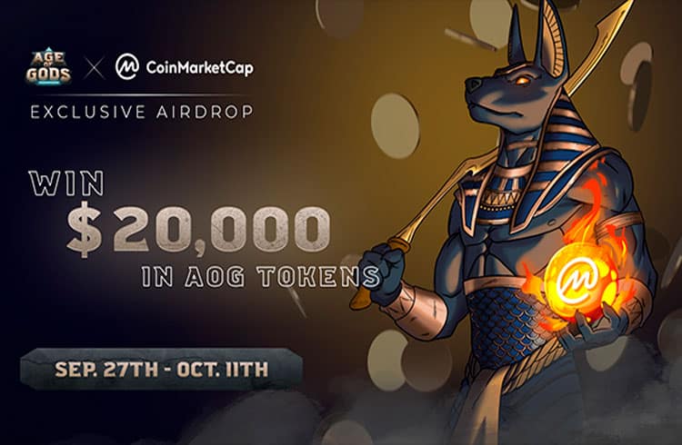 CoinMarketCap e Age Of Gods lançam airdrop com mais de R$ 100 mil em tokens