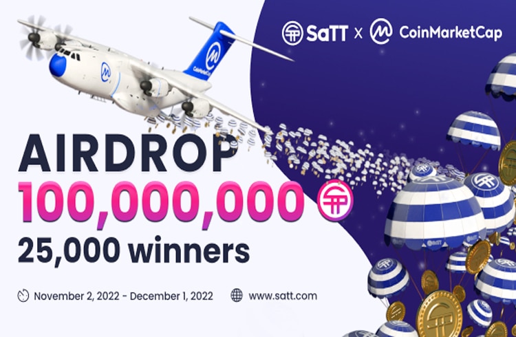 CoinMarketCap anuncia novo airdrop com mais de R$ 1 milhão em tokens SATT