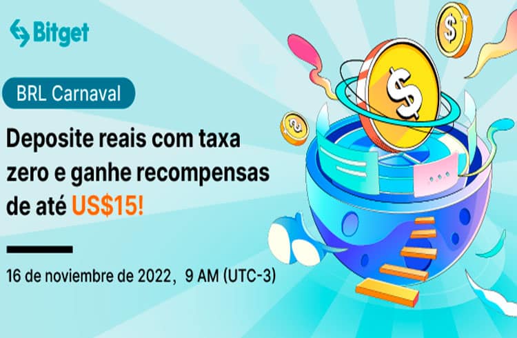 Ganhe US$15 dólares ao depositar por Pix na Bitget