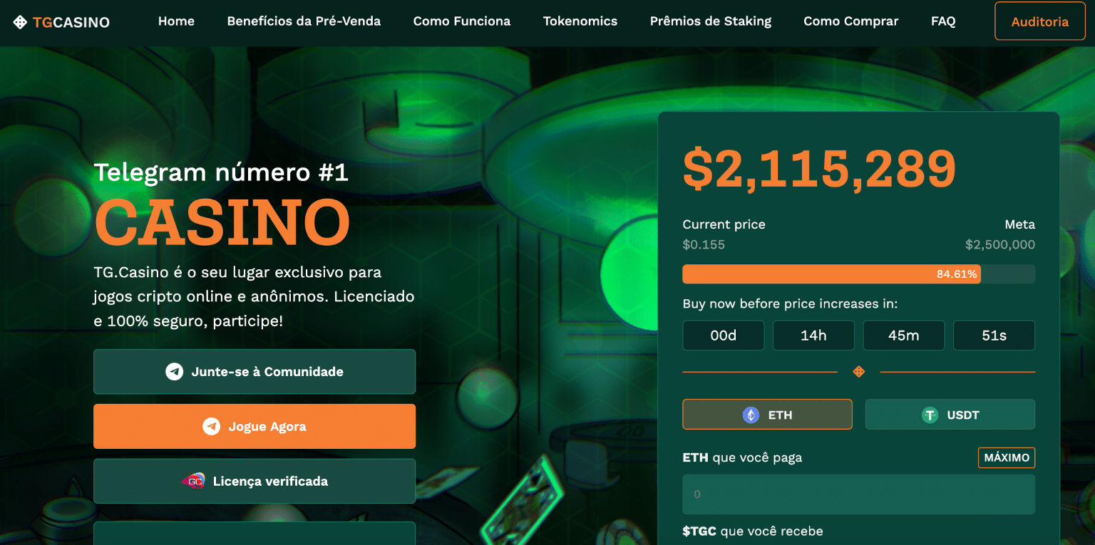 TG Casino, uma criptomoeda promissora, com potencial de explodir