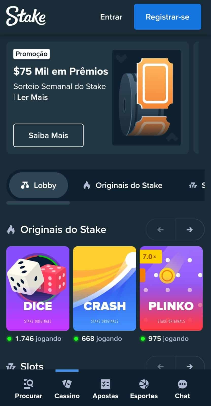 Com uma interface amigável e recursos de aposta exclusivos, a Stake oferece uma versão mobile compatível com os brasileiros.