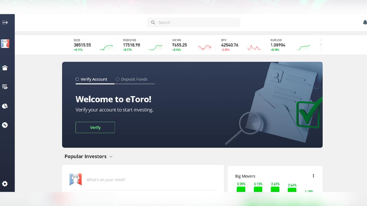 O processo de cadastro na eToro leva poucos minutos e pode ser feito tanto pelo computador, quanto em smartphones.